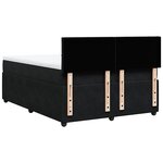 vidaXL Sommier à lattes de lit et matelas Noir 160x200 cm Velours