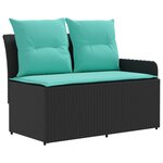 vidaXL Ensembles de meubles 5 Pièces Noir et turquoise Rotin PE
