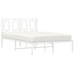 vidaXL Cadre de lit métal avec tête de lit blanc 120x190 cm