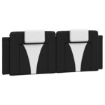 vidaXL Coussin de tête de lit noir et blanc 152 cm similicuir