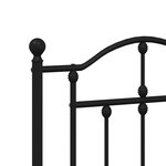 vidaXL Tête de lit métal noir 150 cm