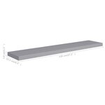 vidaXL Étagères murales flottantes 2 Pièces gris 120x23 5x3 8 cm MDF