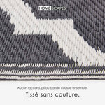 Tapis extérieur terrasse réversible - Tapis de jardin imperméable et résistant UV - Nola - Noir- 180x270 cm - HOMESCAPES