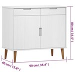 vidaXL Buffet MOLDE Blanc 90x40x80 cm Bois massif de pin