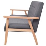 vidaXL Canapé à 3 places Tissu Gris foncé