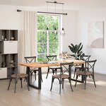 vidaXL Dessus de table marron clair bois chêne massif rectangulaire