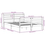 vidaXL Cadre de lit avec tête de lit sans matelas blanc 140x200 cm