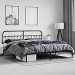 vidaXL Cadre de lit métal sans matelas avec pied de lit noir 180x200cm