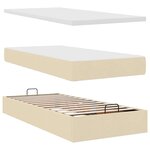vidaXL Lit ottoman avec matelas crème 90x200 cm tissu