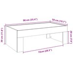 vidaXL Table basse avec LED infini chêne sonoma 90x50x30 cm