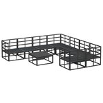 vidaXL Ensemble de canapé de jardin 9 pc Noir Acier