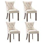 vidaXL Chaises à manger lot de 4 beige tissu