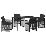 vidaXL Ensemble de salle à manger pour jardin 5 Pièces Noir polyrotin