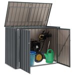 vidaXL Boîte de Rangement de Jardin Noir 151 5 x 82 x 110 5 cm Acier