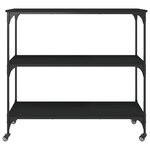 vidaXL Chariot de cuisine noir 102x50x95 cm bois d'ingénierie