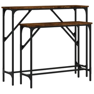 vidaXL Tables console 2 Pièces chêne fumé bois d'ingénierie