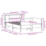 vidaXL Lit bibliothèque sans matelas 150x200 cm bois massif de pin