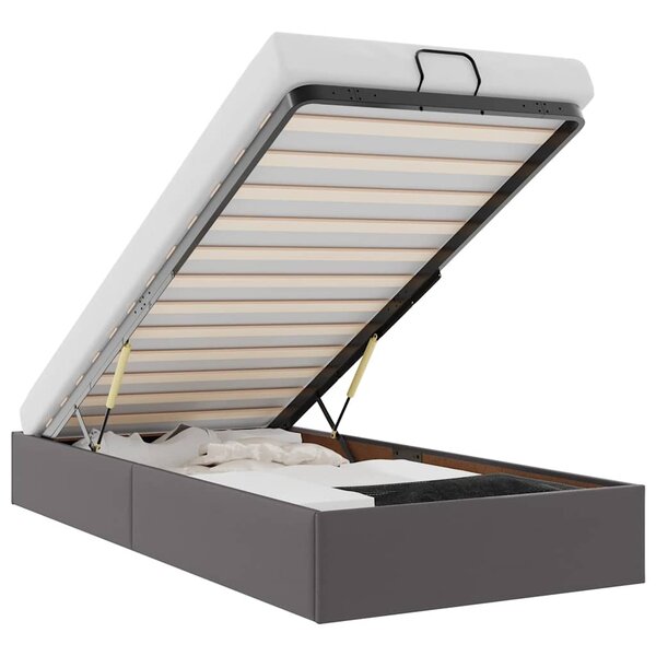 vidaXL Cadre de lit ottoman sans matelas gris 90x190 cm similicuir