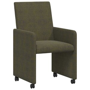 vidaXL Chaises de Salle à Manger avec Roues 2 Pièces Vert armée