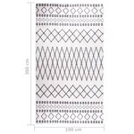 vidaXL Tapis lavable antidérapant 190x300 cm noir et blanc