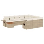 vidaXL Salon de jardin 11 Pièces avec coussins beige résine tressée