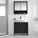 vidaXL Cabinet de salle de bain avec tiroir Chêne noir 65 x 33 x 60 cm