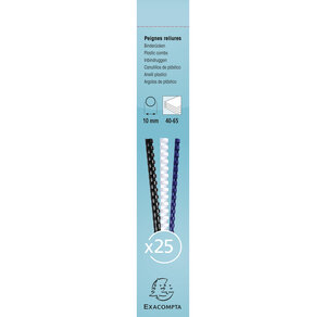Boite 25 reliures spirales plastique 10mm - exacompta