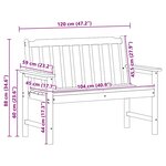 vidaXL Banc de jardin avec coussin Blanc 120 x 59 x 88cm Plastique