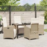 vidaXL Ensemble de salle à manger pour jardin 5 Pièces Beige polyrotin
