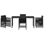vidaXL Ensemble de salle à manger pour jardin 5 Pièces Noir Poly rotin