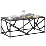 vidaXL Table basse avec dessus en verre noir 98 5x50x41 cm acier