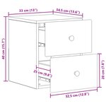 vidaXL Cabinet de chevet mural Chêne Sonoma 34 5 x 33 x 40 cm