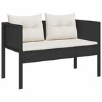 vidaXL Ensemble de canapé de jardin 6 Pièces Noir Crème polyrotin
