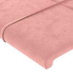 vidaXL Tête de lit avec oreilles Rose 203x16x118/128 cm Velours