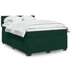 vidaXL Sommier à lattes de lit et matelas Vert foncé 140x190cm Velours