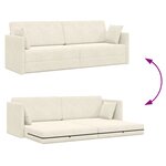 vidaXL Sofa lit au sol 2-en-1 Crème 213x144x60 cm Velours