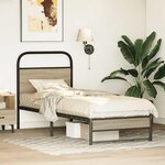 vidaXL Cadre de lit sans matelas 80x200cm chêne fumé bois d'ingénierie