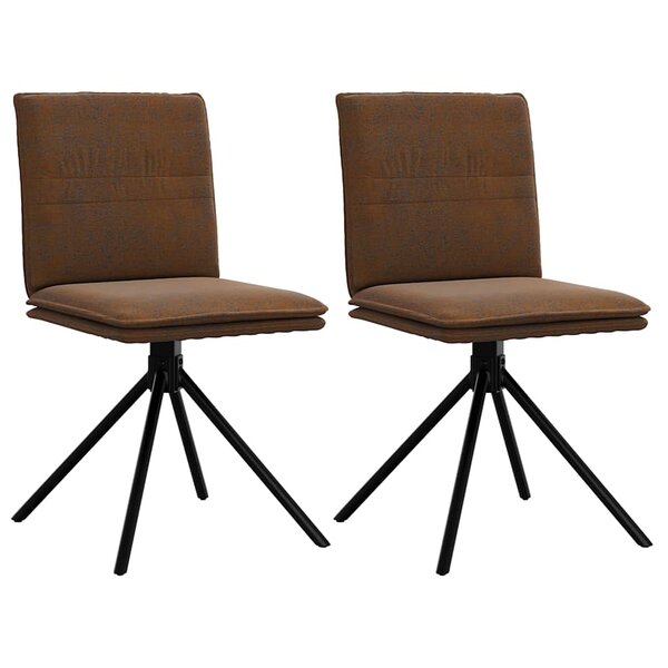 vidaXL Chaise à manger marron similicuir daim