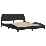 vidaXL Cadre de lit Viana sans matelas noir 160x200 cm similicuir
