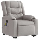 vidaXL Fauteuil inclinable de massage électrique gris nuage tissu