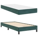 vidaXL Lit à ressorts avec matelas Vert foncé 90 x 200 cm tissu