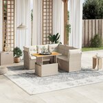 vidaXL Salon de jardin avec coussins 5 Pièces beige résine tressée
