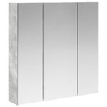 vidaXL Armoire Miroir de Salle de Bain Gris béton 70 x 14 5 x 70 cm