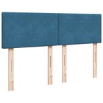 vidaXL Sommier à lattes de lit et matelas bleu 140x190 cm velours