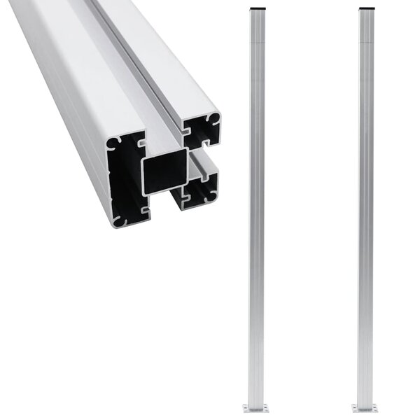 vidaXL Poteaux de clôture 2 Pièces Aluminium 185 cm