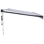 vidaXL Auvent rétractable automatique bleu et blanc 5x3 m