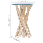 vidaXL Table basse avec dessus en verre 35x35x50cm Bois de teck massif