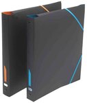 Classeur à 4 anneaux A4 Couleur aléatoire Noir/Turquoise ou Noir/Orange OXFORD