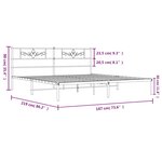 vidaXL Cadre de lit métal sans matelas avec tête de lit noir 183x213cm