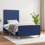 vidaXL Cadre de lit sans matelas bleu 80x200 cm tissu